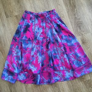 Pink and Blue Floral Skirt